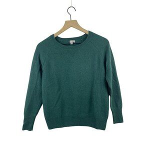 Halogen Women's Medium 100% Cashmere Forest Green Crew Neck Sweater Jumper